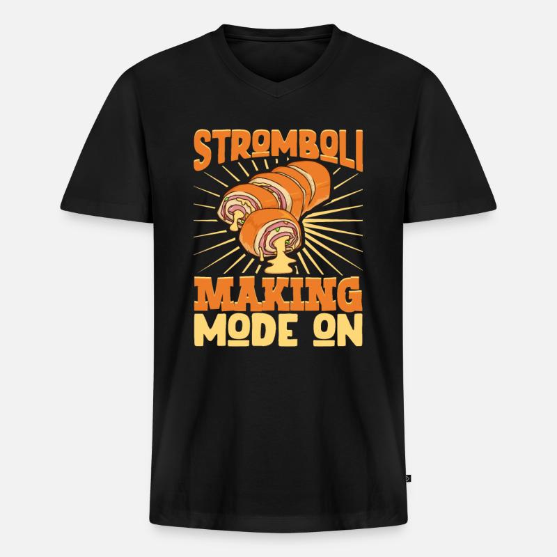Stromboli Making Mode On - Stromboli - Men's Premium Organic T-shirt with V-neck - black