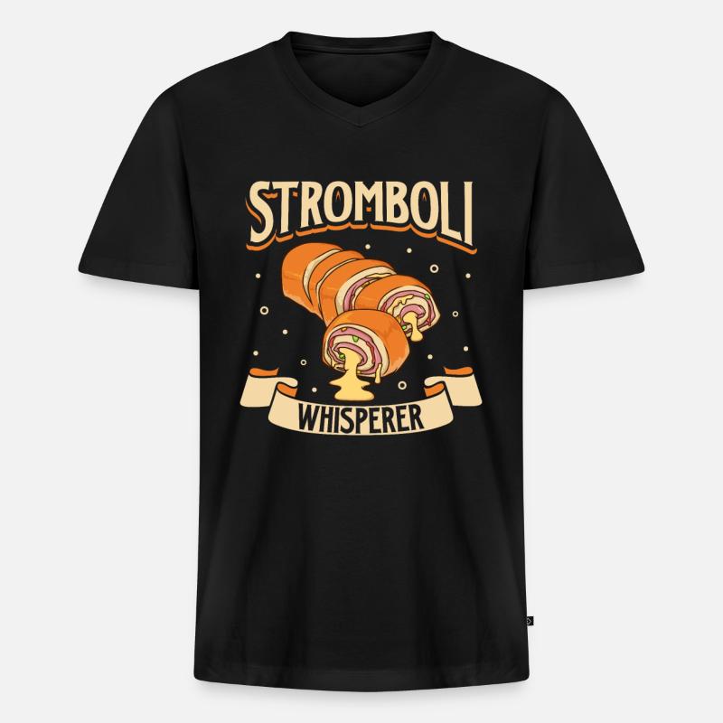 Stromboli Flüsterer - Männer Premium Bio T-Shirt mit V-Ausschnitt - Schwarz
