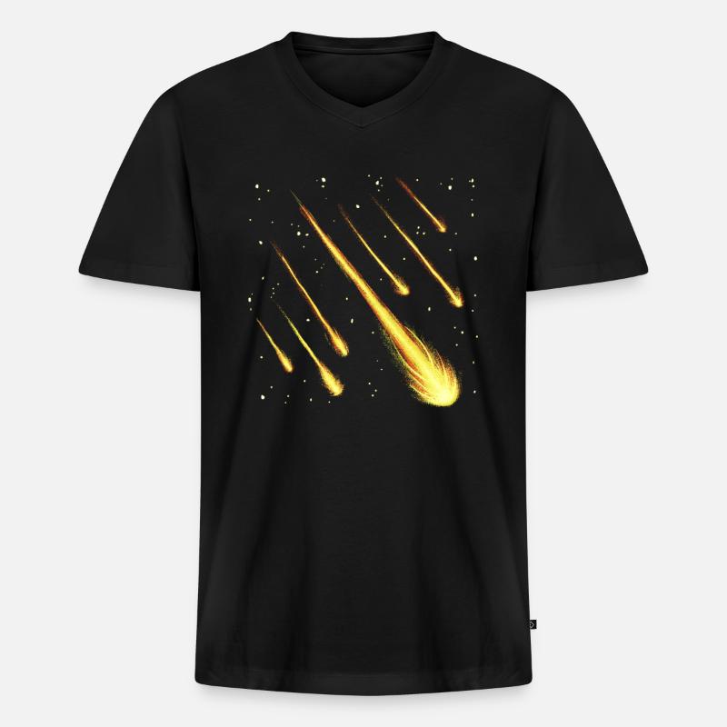Sternschnuppen - Männer Premium Bio T-Shirt mit V-Ausschnitt - Schwarz