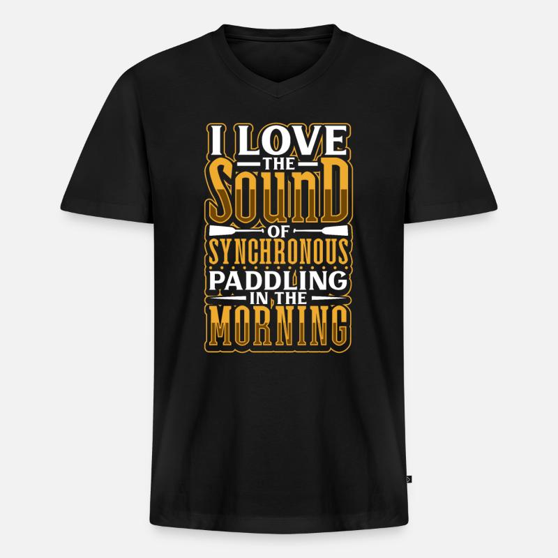 Der Klang vom Paddeln - Drachenboot - Männer Premium Bio T-Shirt mit V-Ausschnitt - Schwarz