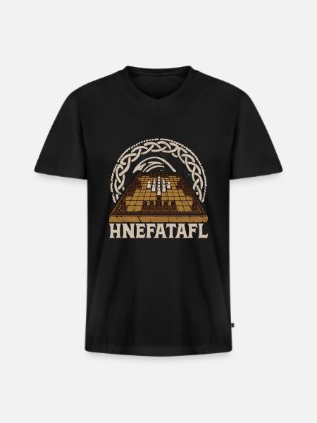 Historisches Brettspiel Hnefatafl - Männer Premium Bio T-Shirt mit V-Ausschnitt - Schwarz
