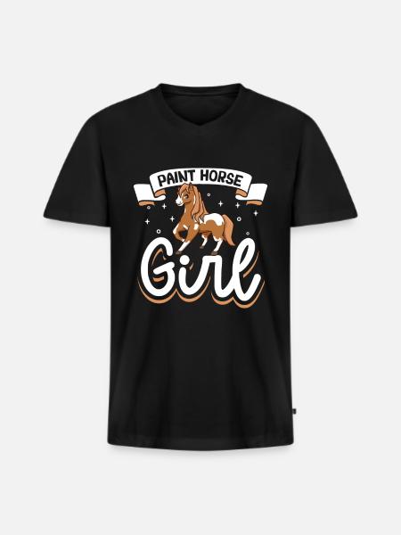 Paint Horse Girl - Men's Premium Organic T-shirt with V-neck - black