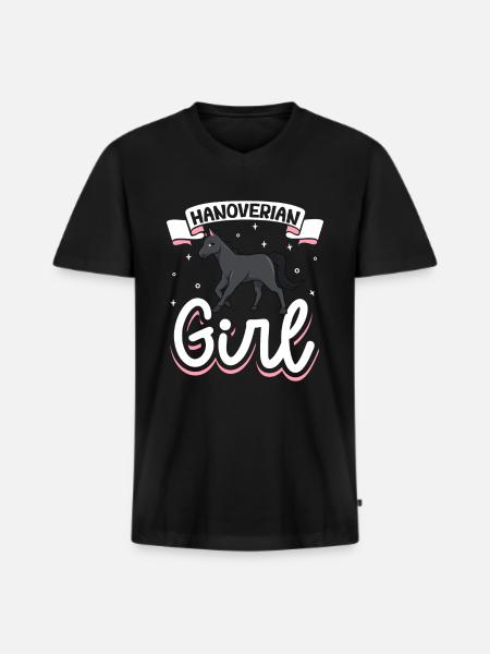 Fille hanovrienne - T-shirt encolure en V Premium bio Homme - noir