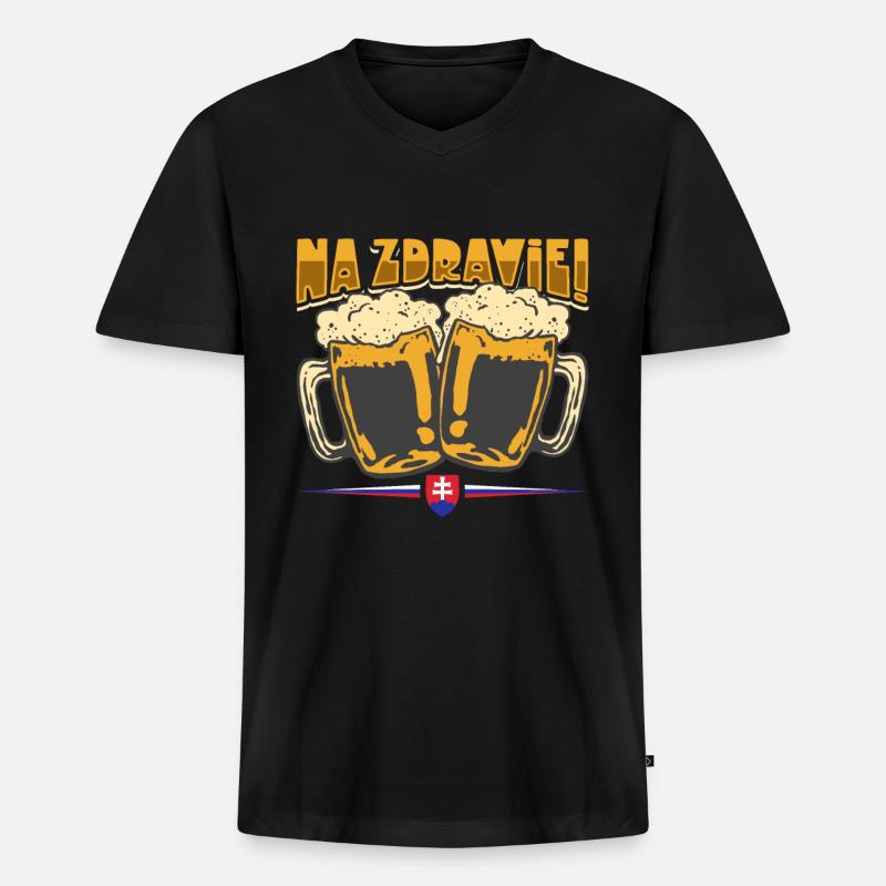 Na Zdravi - Slowakei Trinkspruch - Männer Premium Bio T-Shirt mit V-Ausschnitt - Schwarz