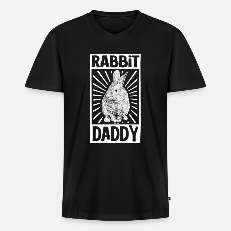 Hasenbesitzer - Hasen Papa - Männer Premium Bio T-Shirt mit V-Ausschnitt - Schwarz