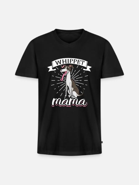 Whippet Mom - Whippet - Men's Premium Organic T-shirt with V-neck - black
