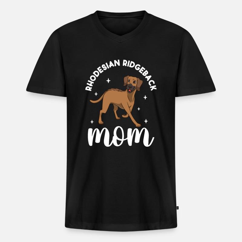 Rhodesian Ridgeback Mom - Rhodesian Ridgeback - Männer Premium Bio T-Shirt mit V-Ausschnitt - Schwarz