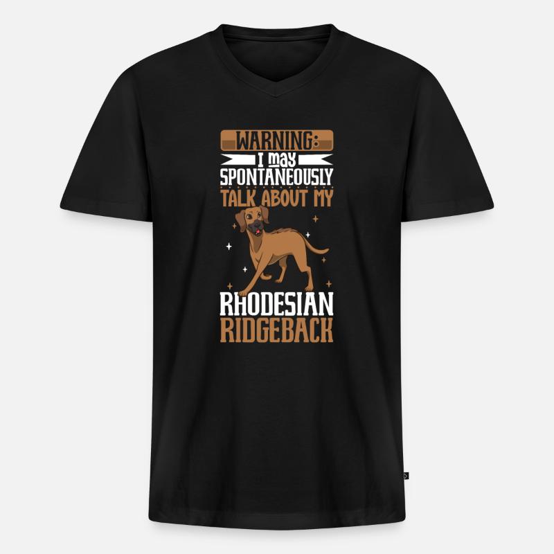 Rhodesian Ridgeback Liebhaber - Männer Premium Bio T-Shirt mit V-Ausschnitt - Schwarz