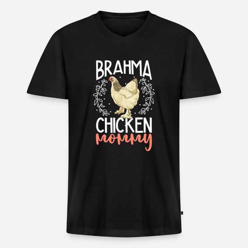 Brahma Mama - Männer Premium Bio T-Shirt mit V-Ausschnitt - Schwarz