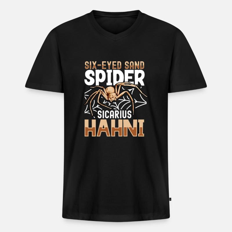 Sechsäugige Sandspinne - Männer Premium Bio T-Shirt mit V-Ausschnitt - Schwarz