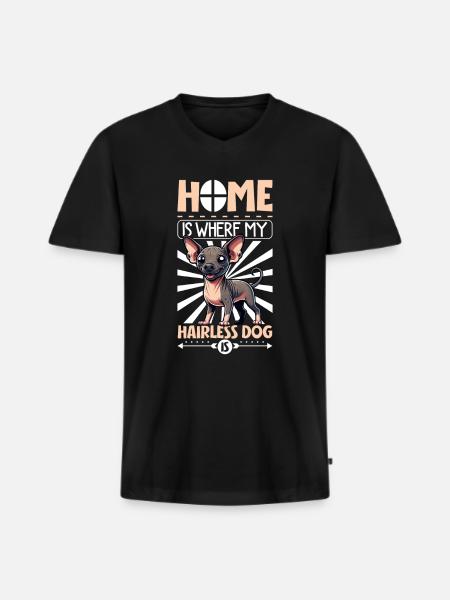 Home - Naked Dog - Men's Premium Organic T-shirt with V-neck - black