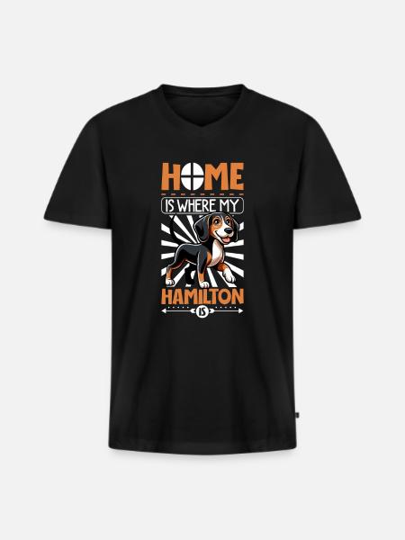 Home - Hamiltonstövare - Men's Premium Organic T-shirt with V-neck - black