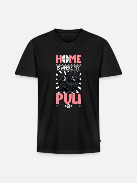 Home - Puli - Men's Premium Organic T-shirt with V-neck - black