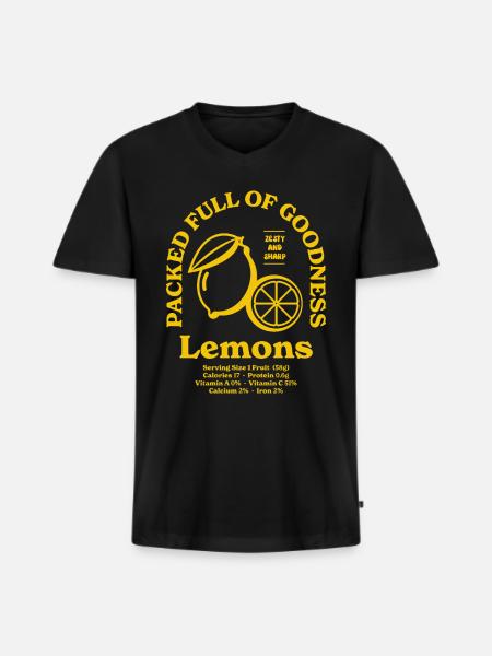 Lemons Nutritional - Men's Premium Organic T-shirt with V-neck - black
