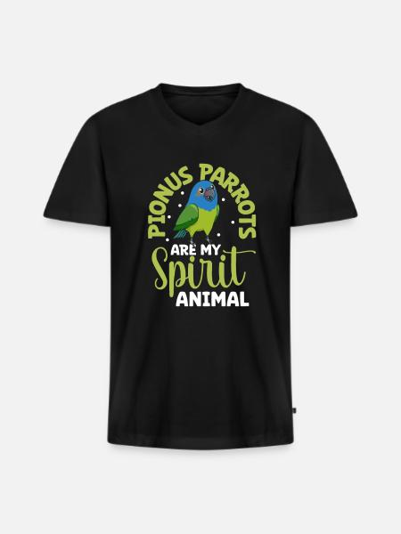Favourite animal - Red-rumped parrot - Men's Premium Organic T-shirt with V-neck - black