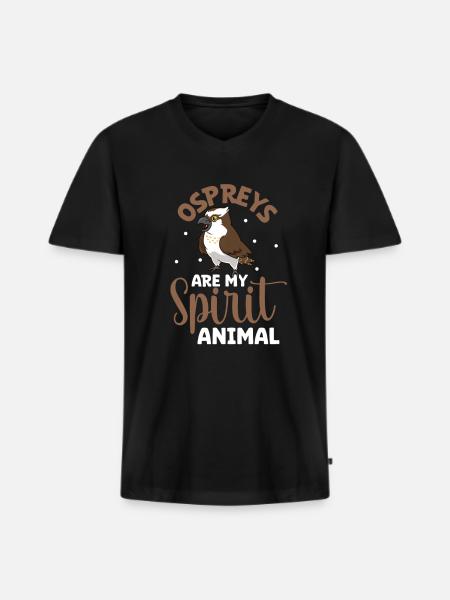 Favorite animal - Osprey - Men's Premium Organic T-shirt with V-neck - black