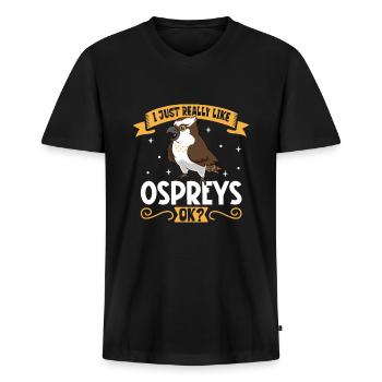 I love my osprey - Men's Premium Organic T-shirt with V-neck - black - Front - Nico (187cm)