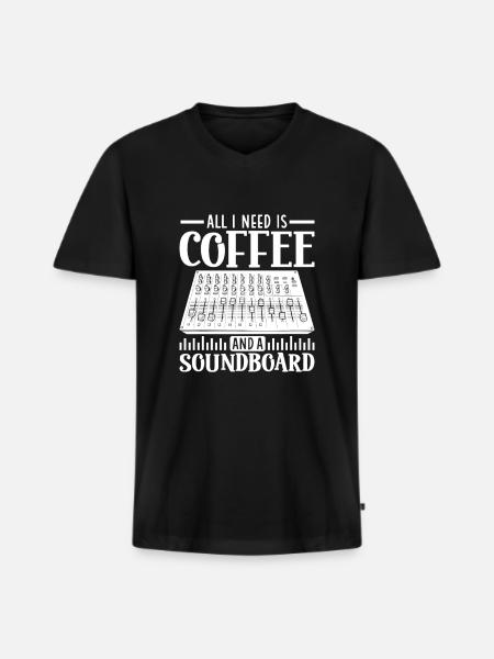 Coffee & Mixer - Sound Engineer - Men's Premium Organic T-shirt with V-neck - black
