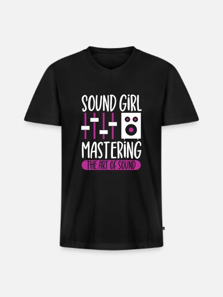 Sound Girl - Sound Engineer - Men's Premium Organic T-shirt with V-neck - black