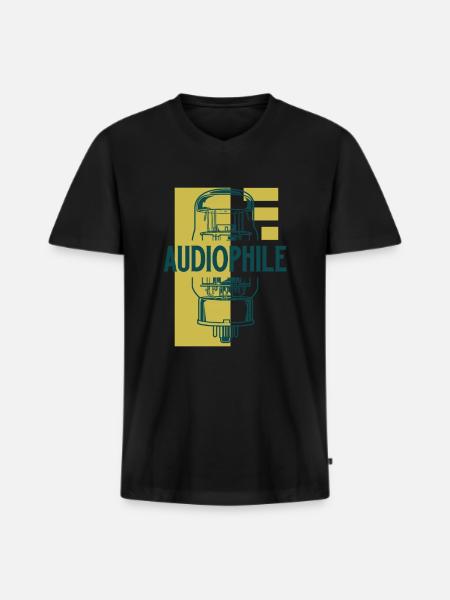 Audiophile - Vacuum Tube - Men's Premium Organic T-shirt with V-neck - black