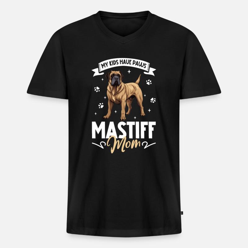 Assyrian Mastiff Mama - Männer Premium Bio T-Shirt mit V-Ausschnitt - Schwarz