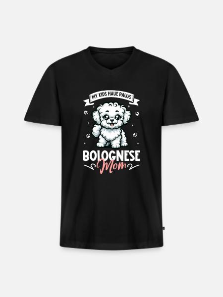 Bolognese mom - Men's Premium Organic T-shirt with V-neck - black