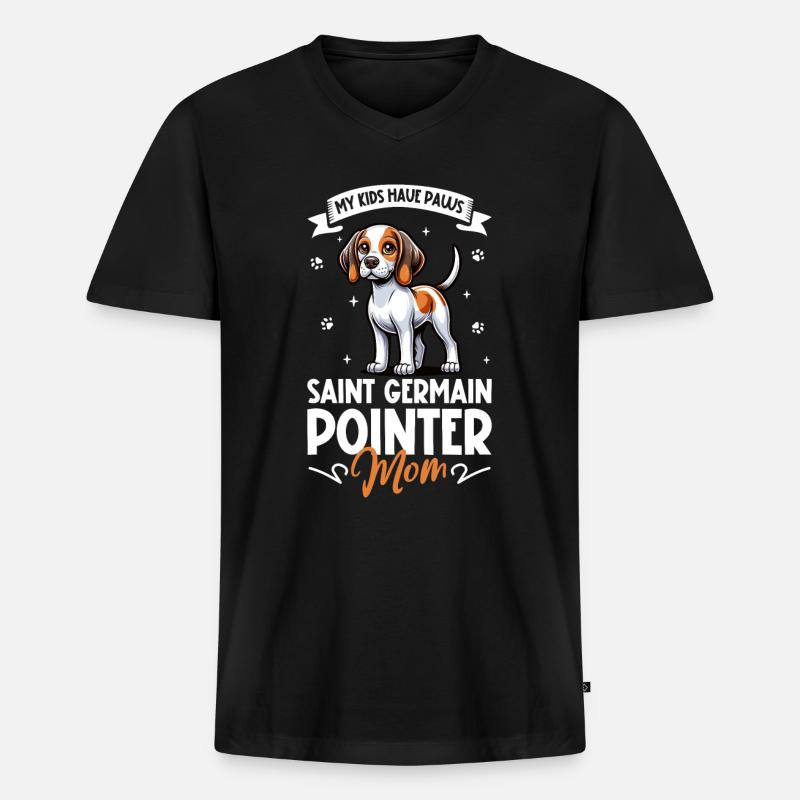 Braque Saint-Germain Mama - Männer Premium Bio T-Shirt mit V-Ausschnitt - Schwarz