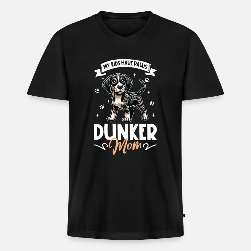 Dunker Mama - Männer Premium Bio T-Shirt mit V-Ausschnitt - Schwarz