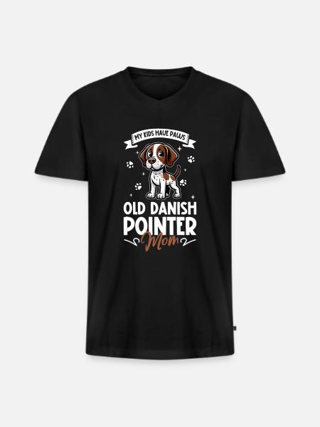 Old Danish Pointing Dog Mama - Men's Premium Organic T-shirt with V-neck - black