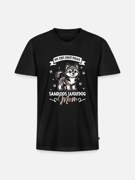 Saarloos Wolfdog Mom - Men's Premium Organic T-shirt with V-neck - black