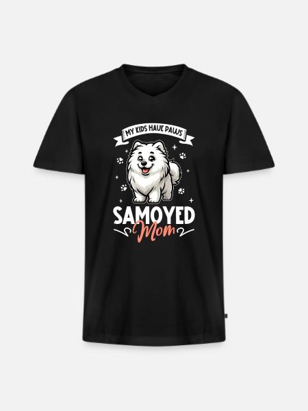 Maman Samoyède - T-shirt encolure en V Premium bio Homme - noir