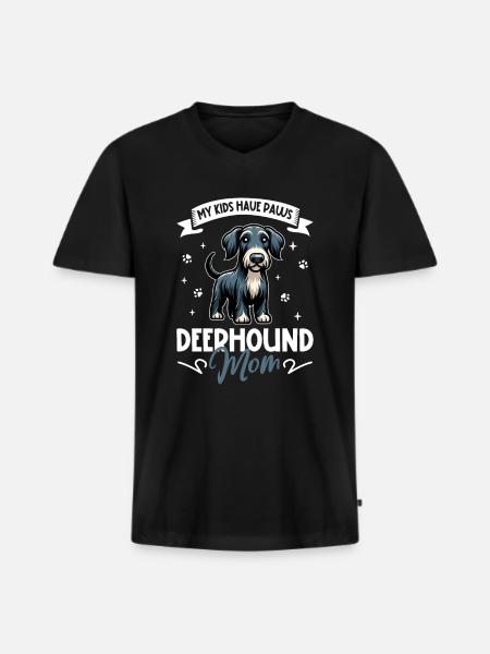 Deerhound Mama - Männer Premium Bio T-Shirt mit V-Ausschnitt - Schwarz