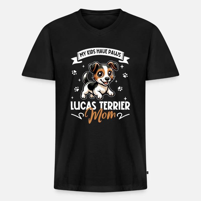 Sporting Lucas Terrier Mama - Männer Premium Bio T-Shirt mit V-Ausschnitt - Schwarz