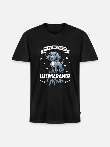 Weimaraner Mama - Männer Premium Bio T-Shirt mit V-Ausschnitt - Schwarz