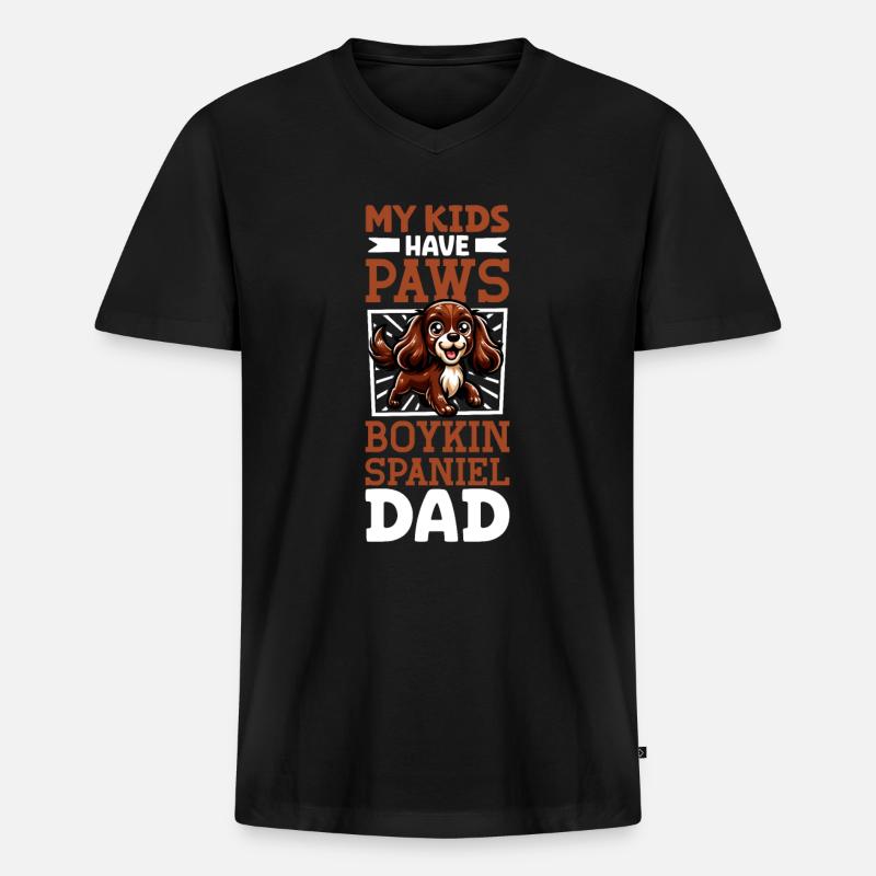 Boykin Spaniel Papa - Männer Premium Bio T-Shirt mit V-Ausschnitt - Schwarz