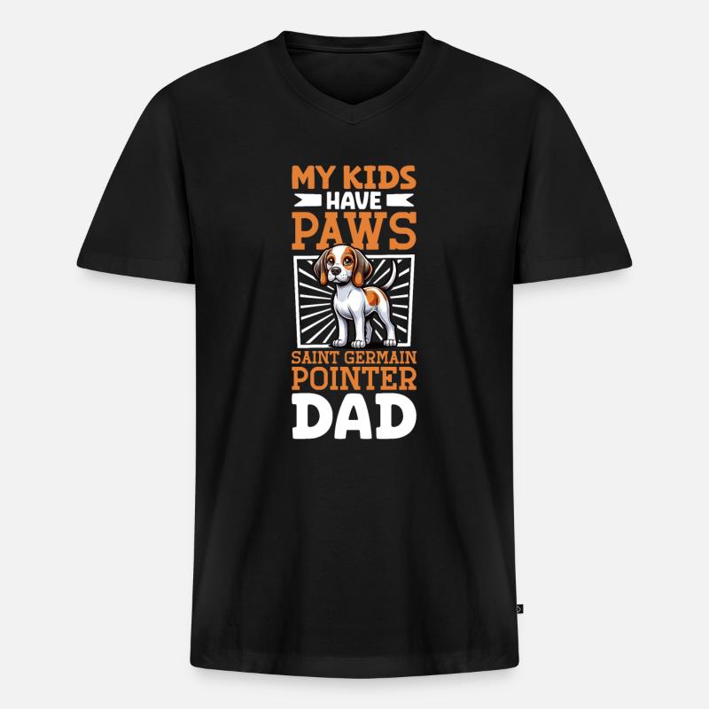 Braque Saint-Germain Papa - Männer Premium Bio T-Shirt mit V-Ausschnitt - Schwarz