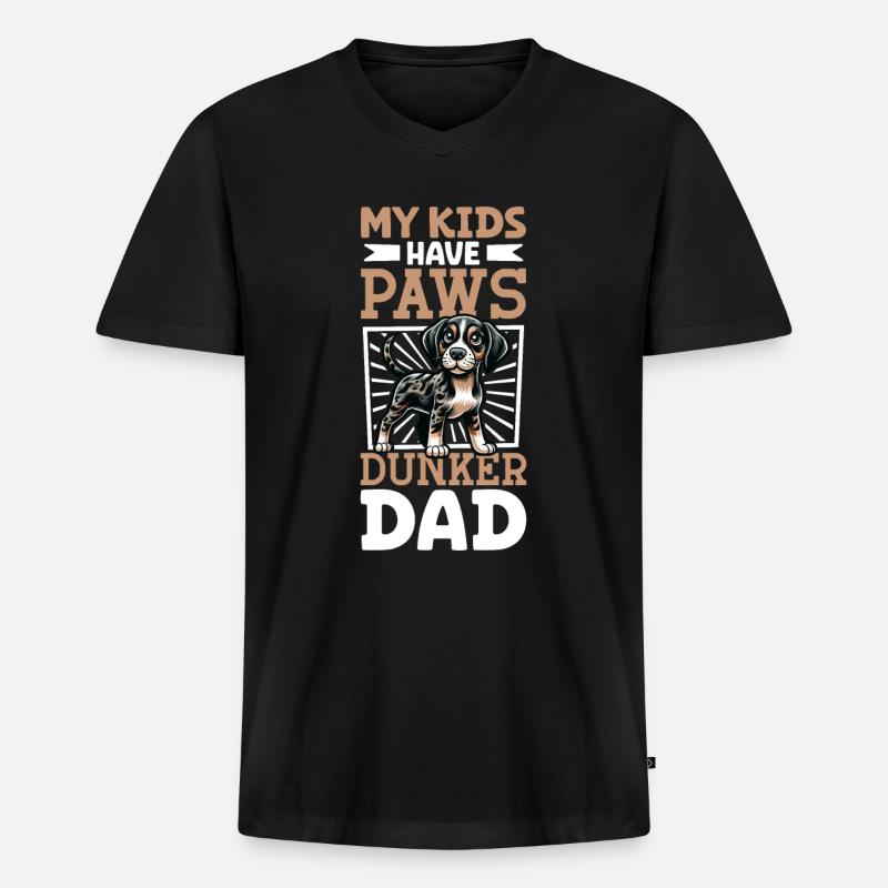 Dunker Papa - Männer Premium Bio T-Shirt mit V-Ausschnitt - Schwarz
