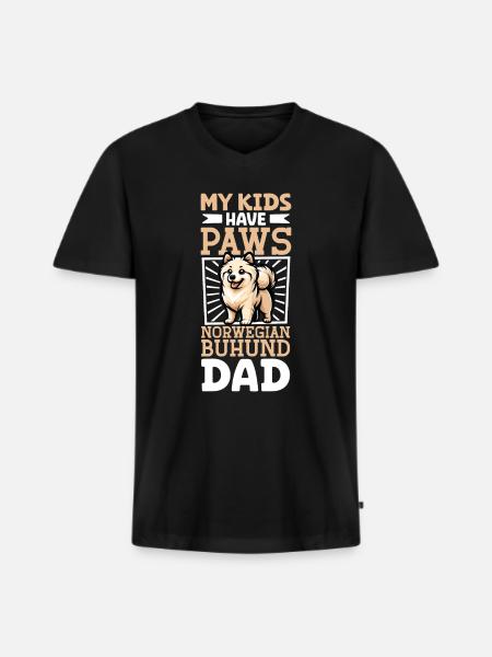 Norwegian boo dad - Men's Premium Organic T-shirt with V-neck - black