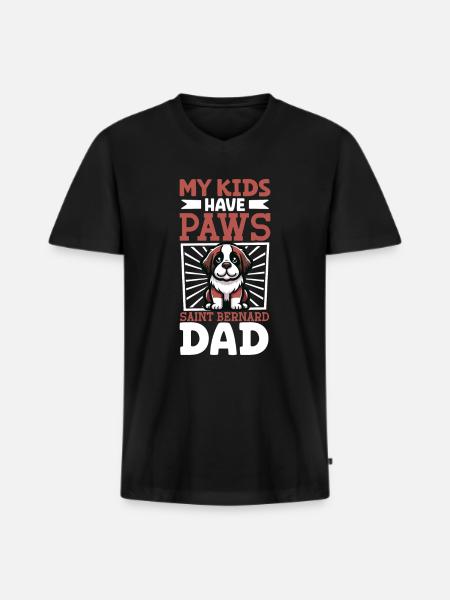 St. Bernard Dad - Men's Premium Organic T-shirt with V-neck - black