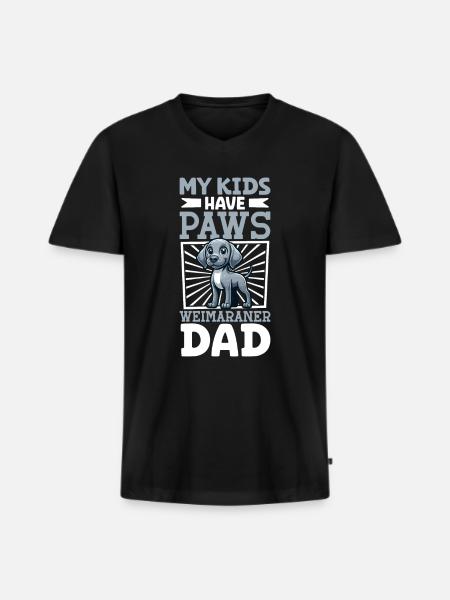 Weimaraner Papa - Men's Premium Organic T-shirt with V-neck - black