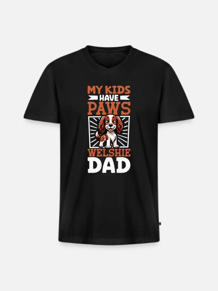 Welsh Springer Spaniel Dad - Men's Premium Organic T-shirt with V-neck - black