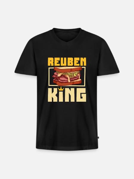 Reuben King - Men's Premium Organic T-shirt with V-neck - black