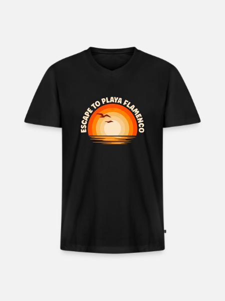 I'm fleeing to Playa Flamenco - Men's Premium Organic T-shirt with V-neck - black
