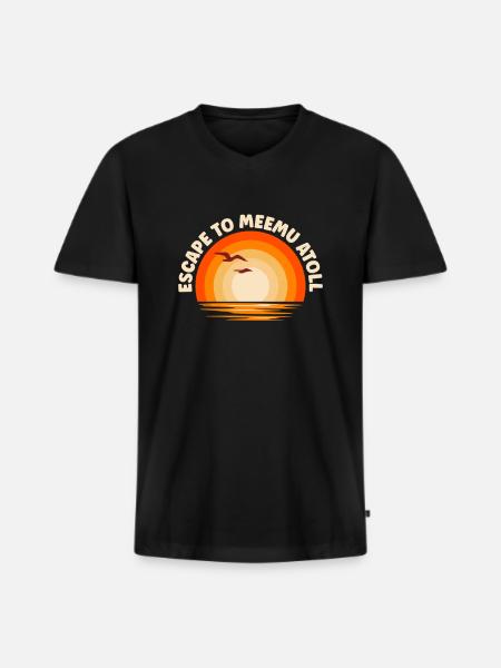 I'm fleeing to Meemu Atoll - Men's Premium Organic T-shirt with V-neck - black