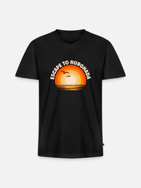 I'm fleeing to Hurghada - Men's Premium Organic T-shirt with V-neck - black