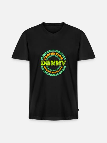 Perfektion Perfekt Denny - Männer Premium Bio T-Shirt mit V-Ausschnitt - Schwarz