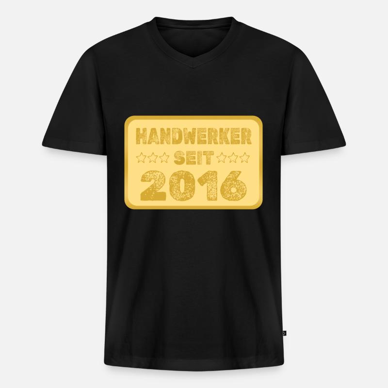 seit 2016 - Männer Premium Bio T-Shirt mit V-Ausschnitt - Schwarz