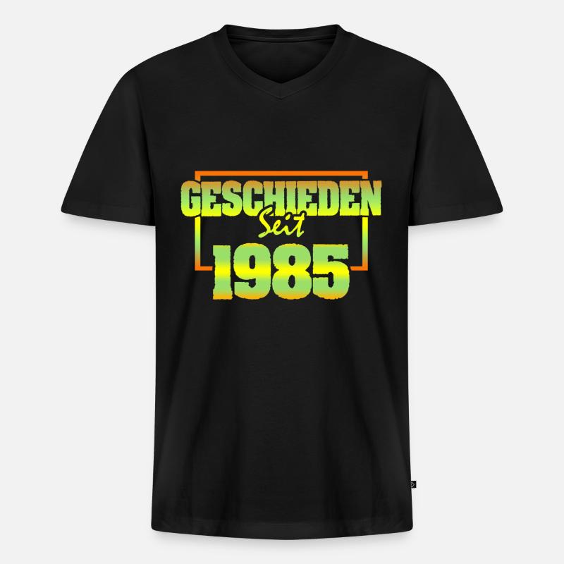 Jahr 1985 - Männer Premium Bio T-Shirt mit V-Ausschnitt - Schwarz
