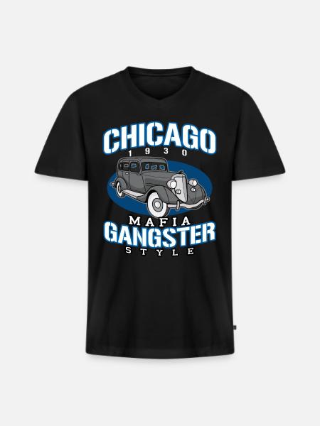 Mafia Chicago USA - Men's Premium Organic T-shirt with V-neck - black