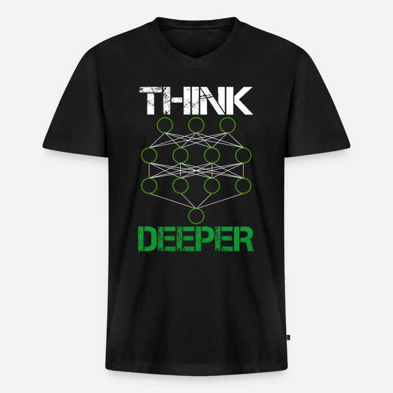 Artificial intelligence think deeper gift - Men's Premium Organic T-shirt with V-neck - black